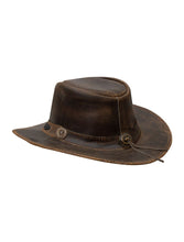Load image into Gallery viewer, Dream Apparel Men's Brown Premium Leather Western Cowboy Hat for Halloween Deadman