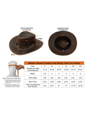 Load image into Gallery viewer, Dream Apparel Men's Brown Premium Leather Western Cowboy Hat for Halloween Deadman