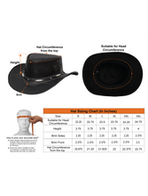 Load image into Gallery viewer, Dream Apparel Men's Black Premium Leather Western Cowboy Hat for Halloween Deadman