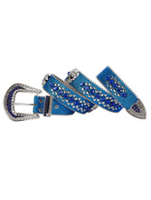 Load image into Gallery viewer, Dream Apparel Premium Strap Men Women Western Fashion Blue Bling Bling Rhinestones Diamond Belt