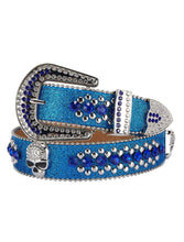 Load image into Gallery viewer, Dream Apparel Premium Strap Men Women Western Fashion Blue Bling Bling Rhinestones Diamond Belt