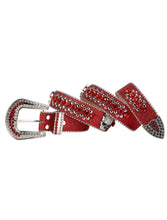 Load image into Gallery viewer, Dream Apparel Premium Strap Men Women Western Fashion Red Bling Bling Rhinestones Diamond Belts