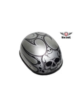Load image into Gallery viewer, Silver Novelty Helmet With Burning Skull