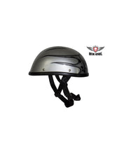 Load image into Gallery viewer, Silver Novelty Helmet With Burning Skull