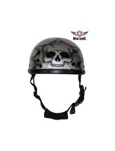 Load image into Gallery viewer, Silver Novelty Helmet With Burning Skull