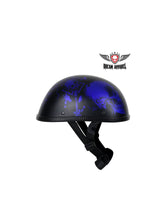Load image into Gallery viewer, Matte Blue Novelty Helmet With Horned Skeletons