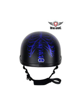 Load image into Gallery viewer, Matte Blue Novelty Helmet With Horned Skeletons