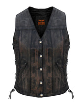 Load image into Gallery viewer, Women's Distressed Brown Naked Leather Vest