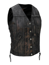 Load image into Gallery viewer, Women's Distressed Brown Naked Leather Vest