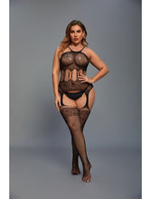 Load image into Gallery viewer, Dream Apparel Women's Black Sexy Teddy Lingerie Bodysuit, Mesh Babydoll, One Size Fishnet Dress