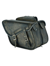 Load image into Gallery viewer, Dream Apparel Genuine Distressed Brown Naked Leather Concealed Carry Saddlebag No-Studs