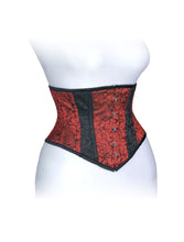 Load image into Gallery viewer, Dream Apparel Heavy Duty Steel Boned Underbust Waist Trainer Black and Red Mesh Extreme Corset