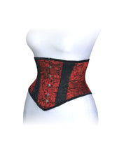 Load image into Gallery viewer, Dream Apparel Heavy Duty Steel Boned Underbust Waist Trainer Black and Red Mesh Extreme Corset