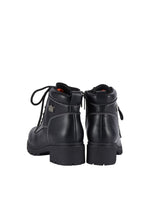 Load image into Gallery viewer, Skip to the beginning of the images gallery Dream Apparel Women's Lace Up Motorcycle Riding Boots YKK Zipper Black Faux Leather Ankle Biker Boot