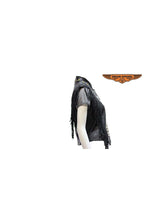 Load image into Gallery viewer, Women&#39;s Leather Vest with Nylon Lining Bone &amp; Beads
