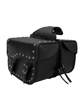 Load image into Gallery viewer, Skip to the beginning of the images gallery   Dream Apparel Motorcycle Saddlebag PVC Classic Black Vintage Style Weather-Resistant Saddlebag Studs
