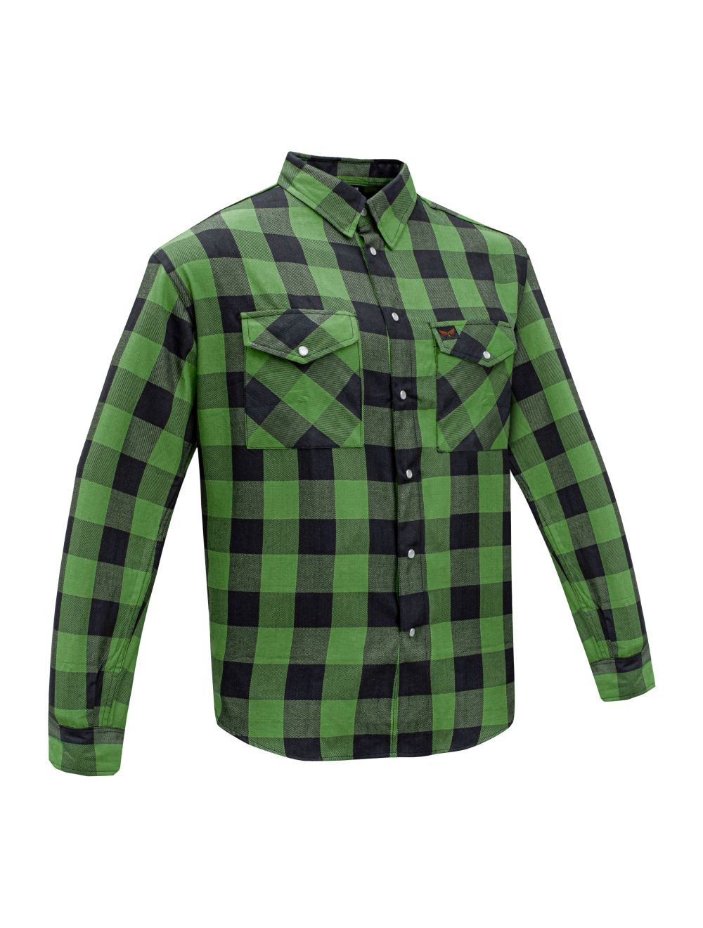 Dream Apparel Men’s Black & Green Flannel Shirt Plaid Long Sleeve with Chest Pockets