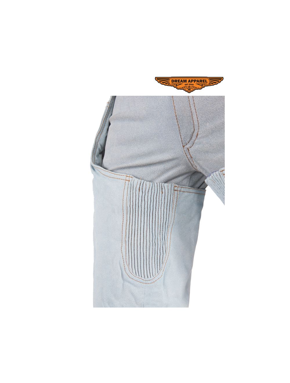 Dream Apparel Denim Look Genuine Leather Chaps