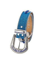 Load image into Gallery viewer, Dream Apparel Premium Strap Men Women Western Fashion Blue Bling Bling Rhinestones Diamond Belt
