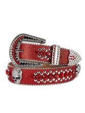 Load image into Gallery viewer, Dream Apparel Premium Strap Men Women Western Fashion Red Bling Bling Rhinestones Diamond Belts
