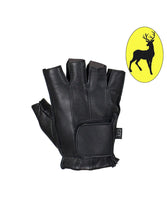Load image into Gallery viewer, Gel Palm Riding Fingerless Deer Skin Gloves Full Panel
