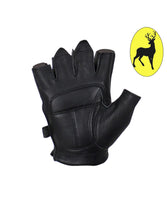 Load image into Gallery viewer, Gel Palm Riding Fingerless Deer Skin Gloves Full Panel
