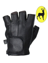 Load image into Gallery viewer, Gel Palm Riding Fingerless Deer Skin Gloves Full Panel
