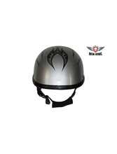 Load image into Gallery viewer, Silver Novelty Helmet With Burning Skull
