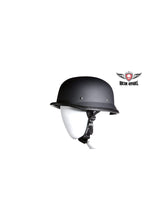 Load image into Gallery viewer, German Novelty Flat Black Helmet with Adjustable Chin Strap
