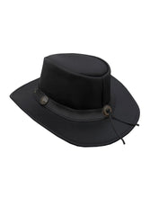 Load image into Gallery viewer, Dream Apparel Men&#39;s Black Premium Leather Western Cowboy Studded Hat for Halloween Deadman
