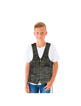 Load image into Gallery viewer, Kids Distress Brown Vest Side Laces
