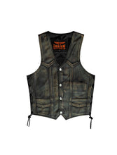Load image into Gallery viewer, Kids Distress Brown Vest Side Laces
