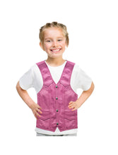 Load image into Gallery viewer, Skip to the beginning of the image&#39;s gallery   Kids Pink Leather Motorcycle Vest with Button Snap Closure
