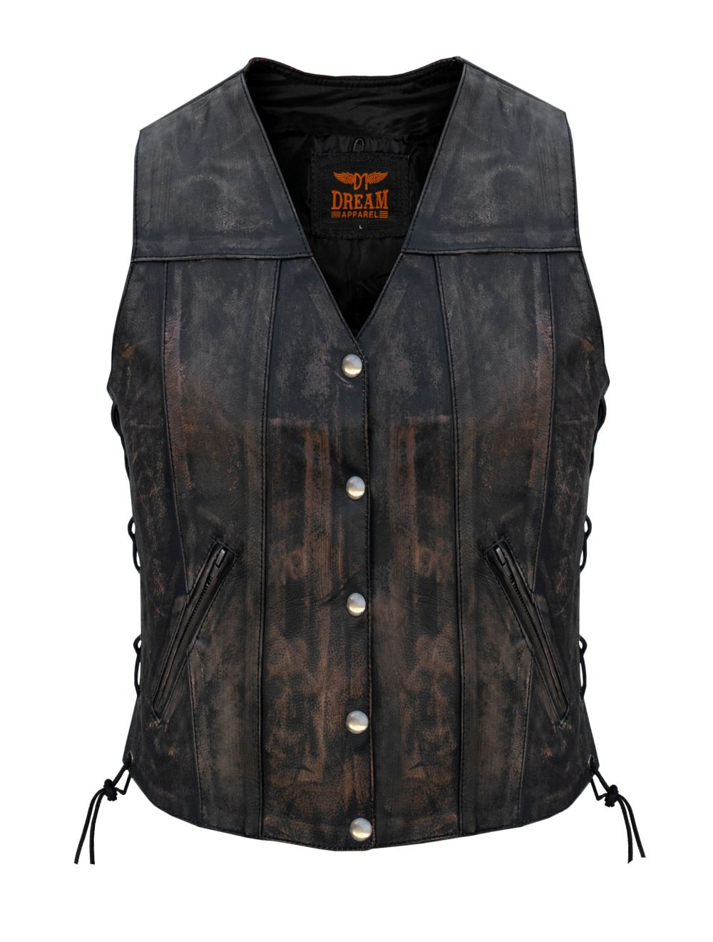 Women's Distressed Brown Naked Leather Vest