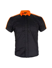 Load image into Gallery viewer, Dream Apparel Mechanic Shirt with Reflector on Back Straight Bottom Orange/Black

