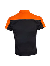 Load image into Gallery viewer, Dream Apparel Mechanic Shirt with Reflector on Back Straight Bottom Orange/Black
