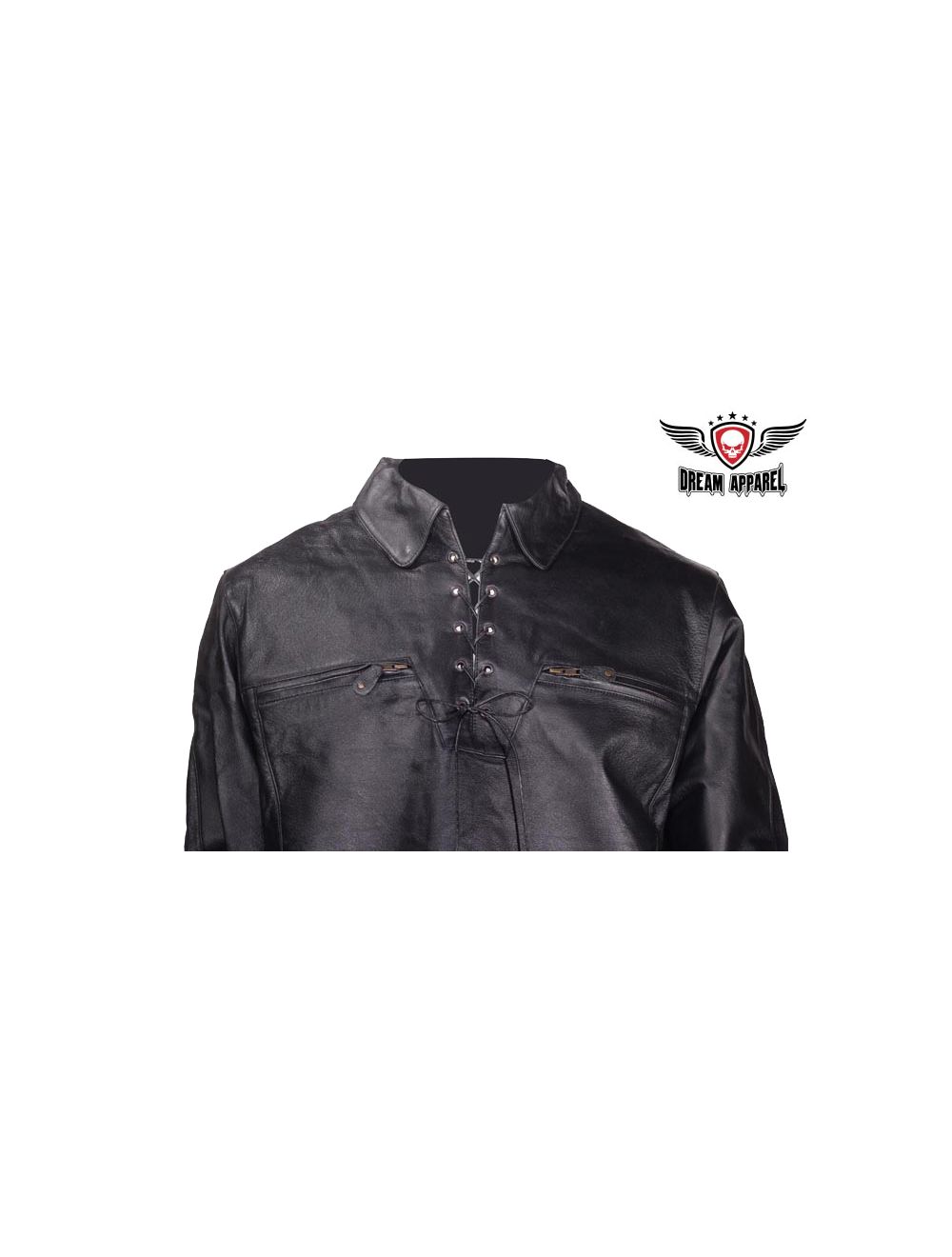 Mens Pullover Leather Shirt