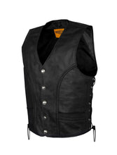 Load image into Gallery viewer, Men&#39;s Leather Vest With Buffalo Nickel Snaps
