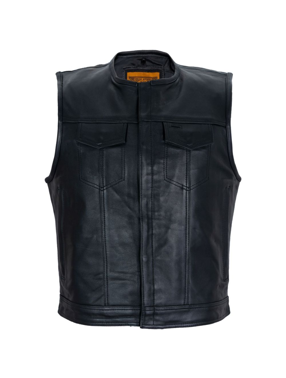 Dream Apparel Men's Motorcycle Club Vest With Black Liner Conceal Carry Gun Pockets