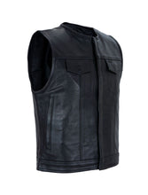 Load image into Gallery viewer, Dream Apparel Men&#39;s Motorcycle Club Vest With Black Liner Conceal Carry Gun Pockets
