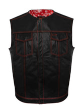 Load image into Gallery viewer, Mens SOA Vest Red Thred Club Vest, Conceal Carry Pockets, Red Paisley Lining
