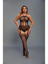 Load image into Gallery viewer, Dream Apparel Women&#39;s Black Sexy Teddy Lingerie Bodysuit, Mesh Babydoll, One Size Fishnet Dress

