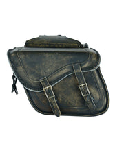 Load image into Gallery viewer, Dream Apparel Genuine Distressed Brown Naked Leather Concealed Carry Saddlebag No-Studs
