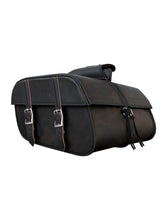 Load image into Gallery viewer, Motorcycle Leather Saddlebag Distress Brown NoStud
