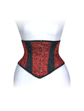 Load image into Gallery viewer, Dream Apparel Heavy Duty Steel Boned Underbust Waist Trainer Black and Red Mesh Extreme Corset
