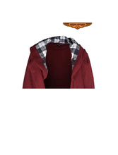 Load image into Gallery viewer, Ladies Burgundy Button Up Coat W/ Belt and Removable Hood
