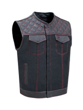 Load image into Gallery viewer, Men&#39;s Black Vest Diamond Red
