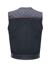 Load image into Gallery viewer, Men&#39;s Black Vest Diamond Red
