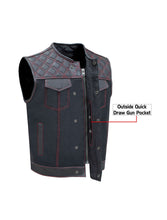 Load image into Gallery viewer, Men&#39;s Black Vest Diamond Red
