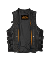 Load image into Gallery viewer, Dream Apparel Women Leather Vest with side straps Conceal Carry Motorcycle Vest
